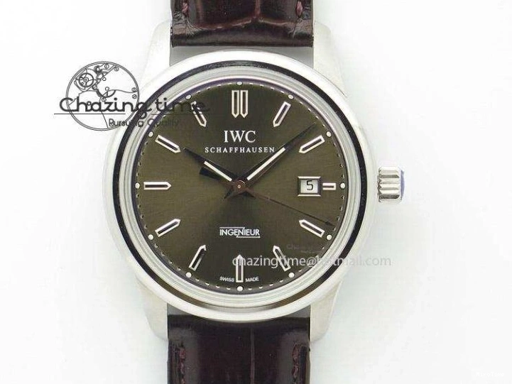 MIROTIME 0122 Vibrant Mark XVIII IW327001 SS M+F 1:1 Best Edition Black Dial on Black Leather Strap A 7055